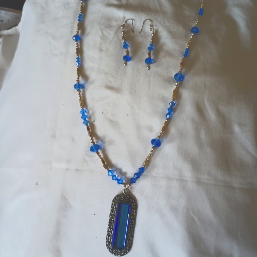 Matching necklace and earrings